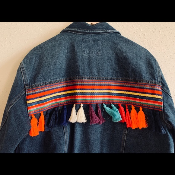 Buffalo David Bitton Hippie Women’s Boho Jean Jacket Size Large NWT - Picture 8 of 9